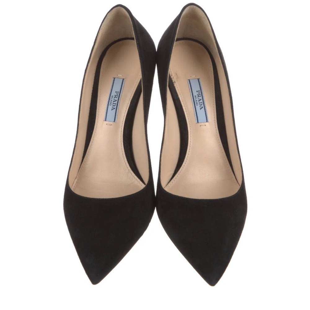 Prada Black Suede Pumps 38 / 8 - Picture 3 of 8